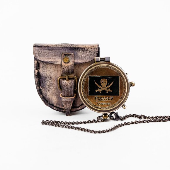Brass Pirates Compass 2 Inch Authentic Nautical Navigation Compass gift for him - Picture 14 of 15
